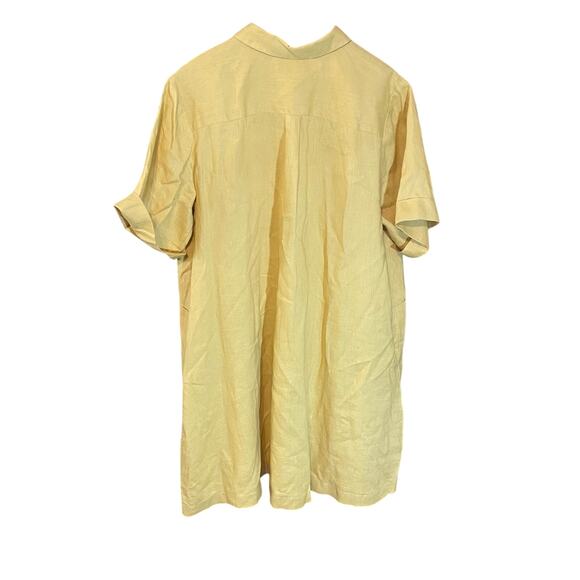 J. Jill Love Linen Yellow Collared Button Front Shirt Dress 2X Women’s plus size - Picture 2 of 8